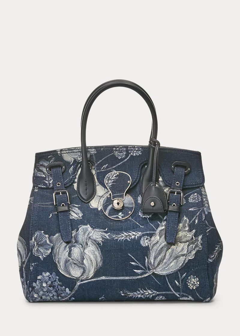 Bolso Ralph Lauren Mujer Floral Denim Light Ricky 33 Chile Azul Marino AGEQW-3912